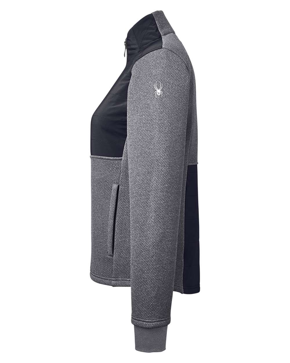 Left View of Black Heather/ Black Women's Pursuit Jacket - s17299