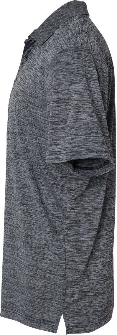 Left View of Black Heather Dakota Striated Heather Polo - 130