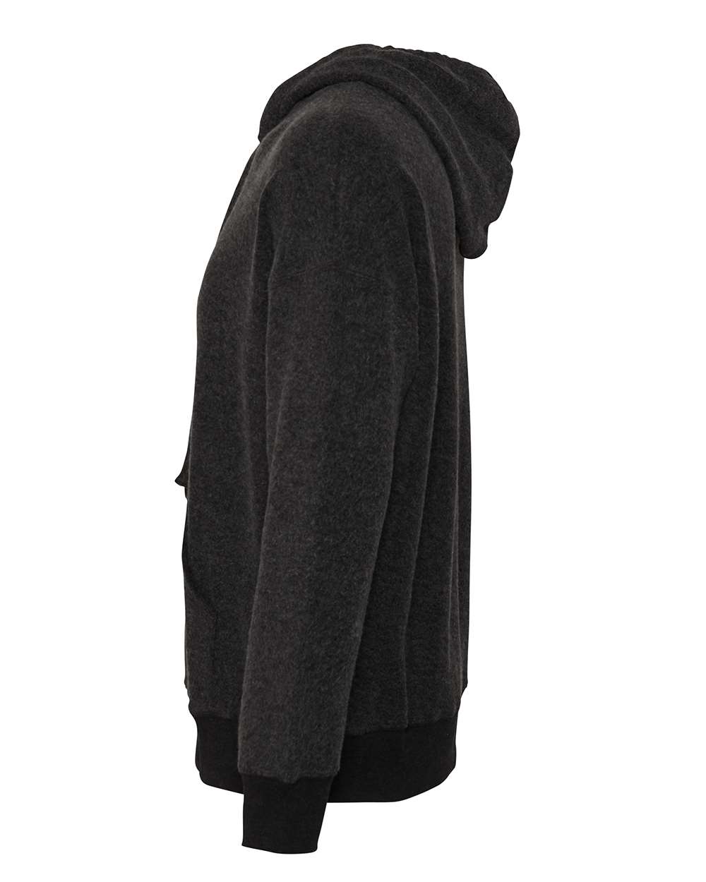Left View of Black Heather FWD Fashion Sueded Fleece Hoodie - 3329