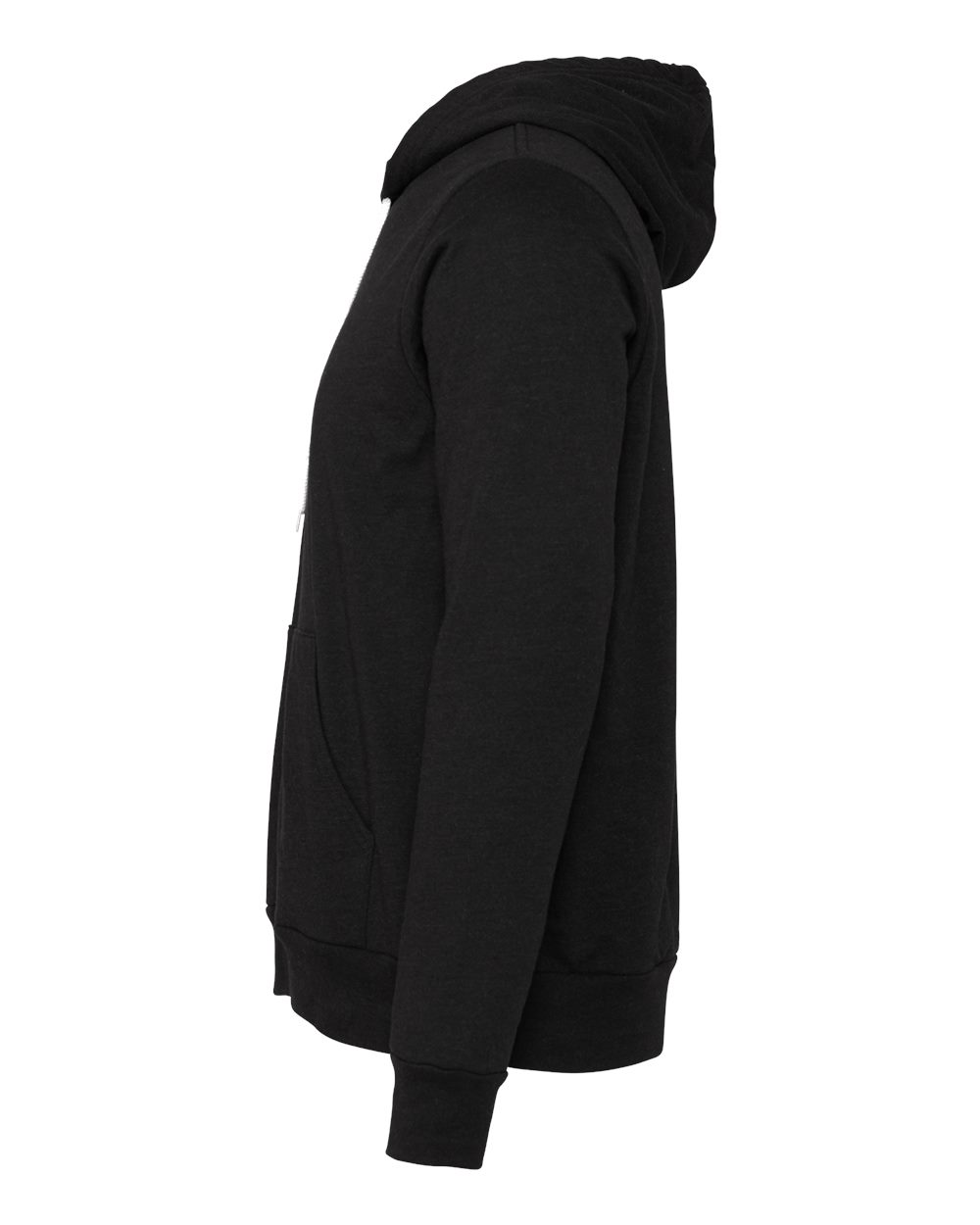 Left View of Black Heather Sponge Fleece Hoodie - 3719