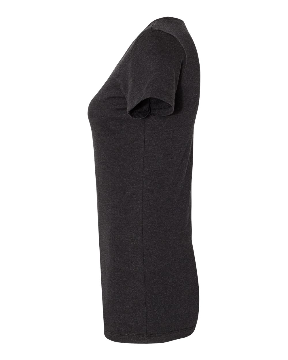 Left View of Black Heather Triblend Women's Triblend Tee - 8413