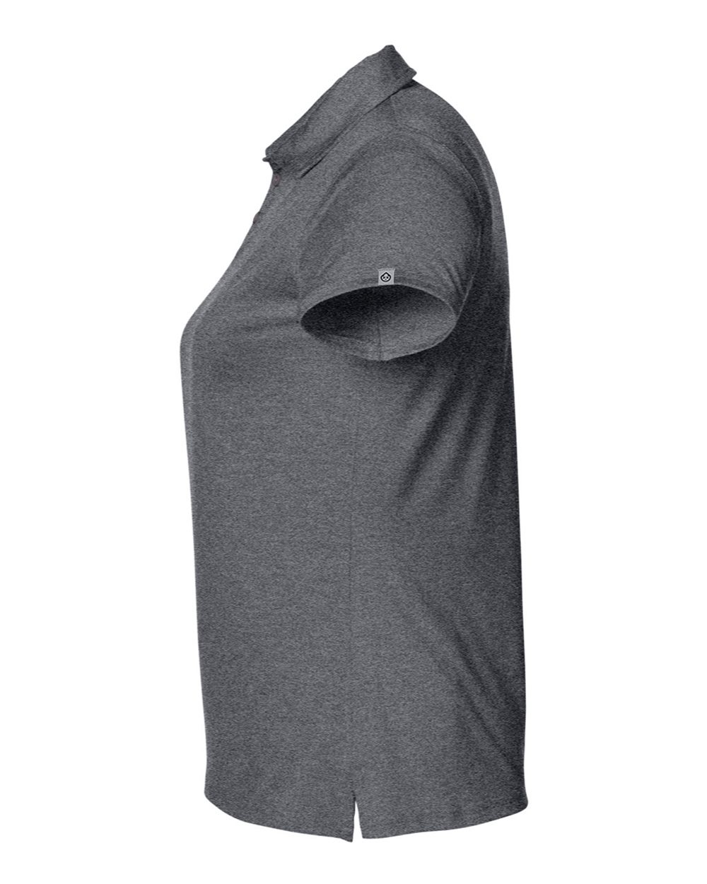 Left View of Black Heather Women's Air Lightweight Polo - TW938