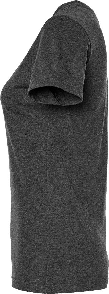 Left View of Black Heather Women's Premium Cotton Blend T-Shirt - 542