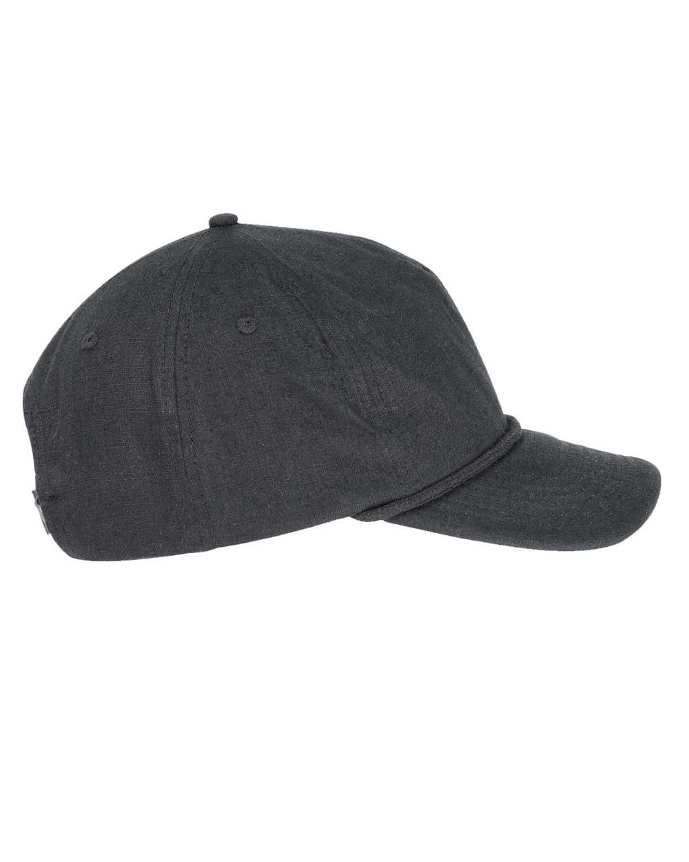 Left View of Black Hemp Hero Cap - ec7103