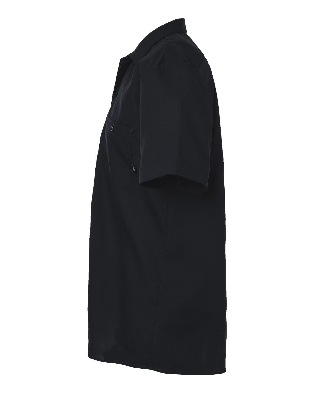Left View of Black Industrial Short Sleeve Work Shirt - Tall Sizes - S535T