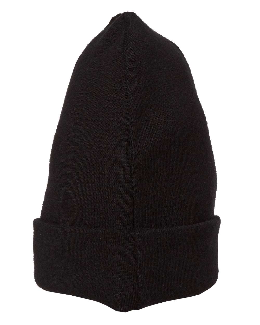 Left View of Black Infant Baby Rib Beanie - 4451