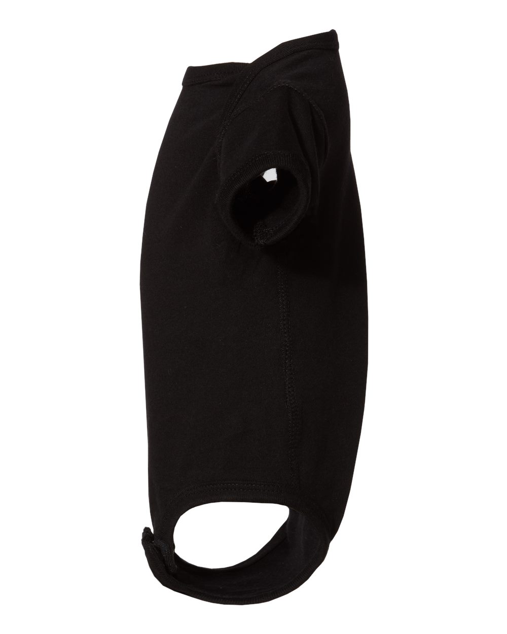 Left View of Black Infant Fine Jersey Bodysuit - 4424