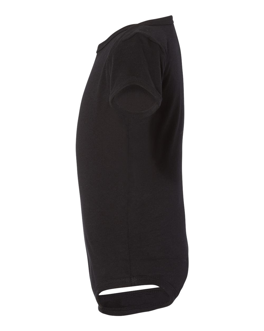 Left View of Black Infant Jersey One Piece - 100B