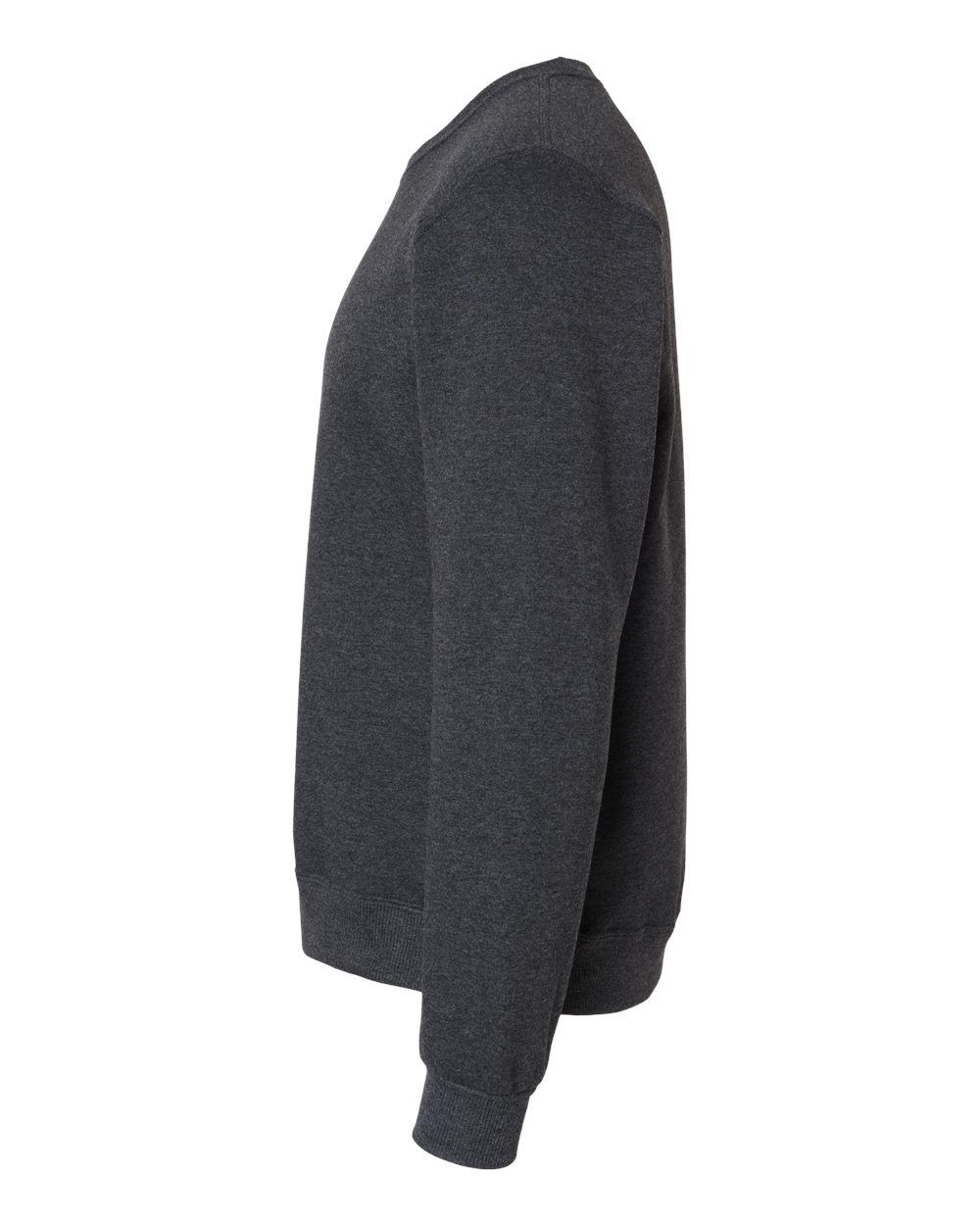 Left View of Black Ink Heather Eco™ Premium Blend Ring-Spun Crewneck Sweatshirt - 701MR