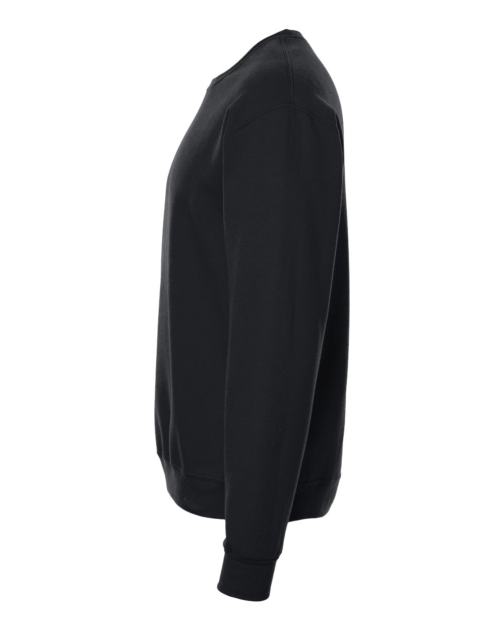 Left View of Black Ink Ultimate CVC Crewneck Sweatshirt - IC48MR