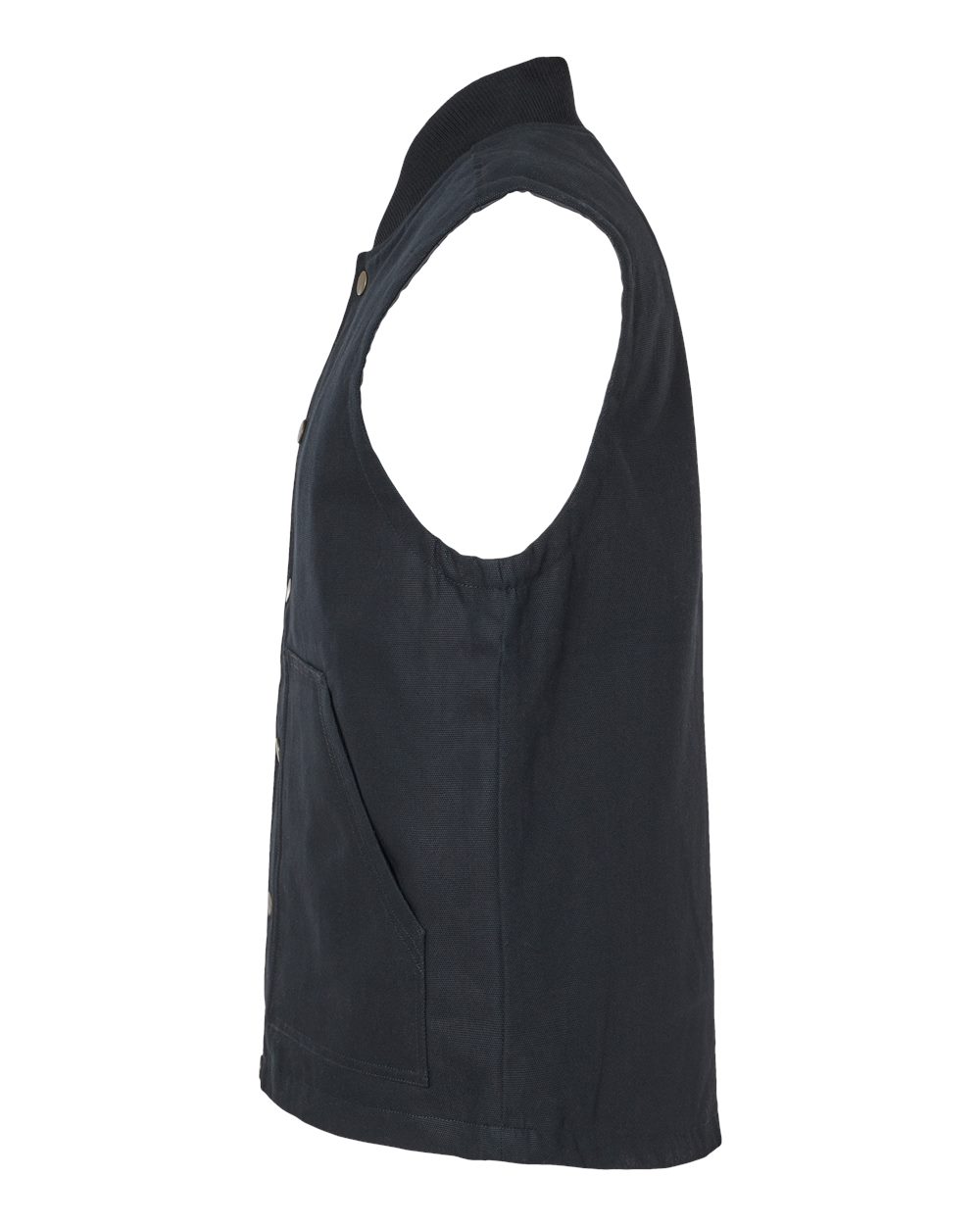 Left View of Black Insulated Canvas Workwear Vest - EXP560V