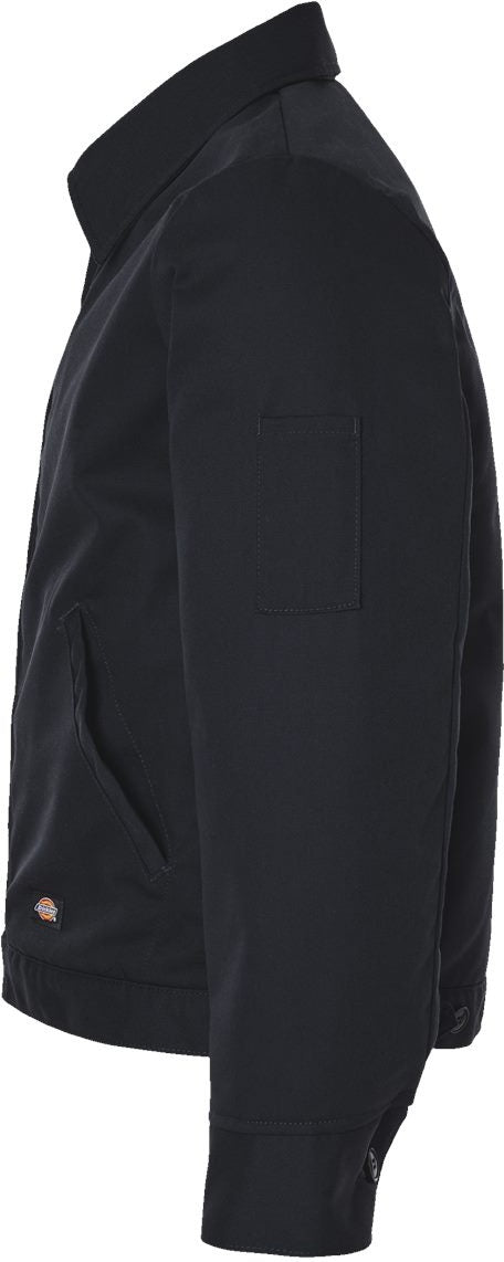 Left View of Black Insulated Industrial Eisenhower Jacket - TJ55