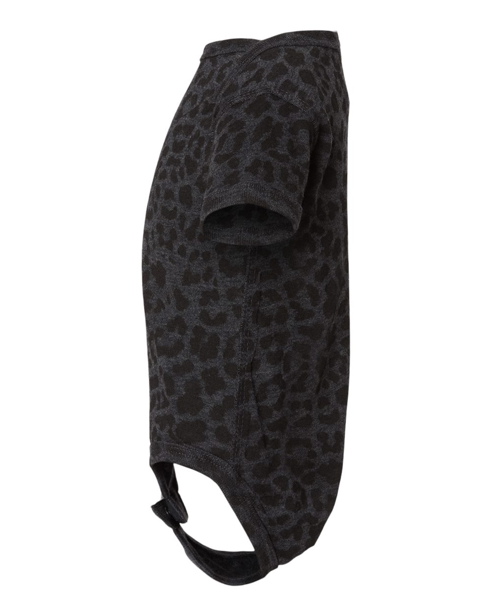Left View of Black Leopard Infant Fine Jersey Bodysuit - 4424