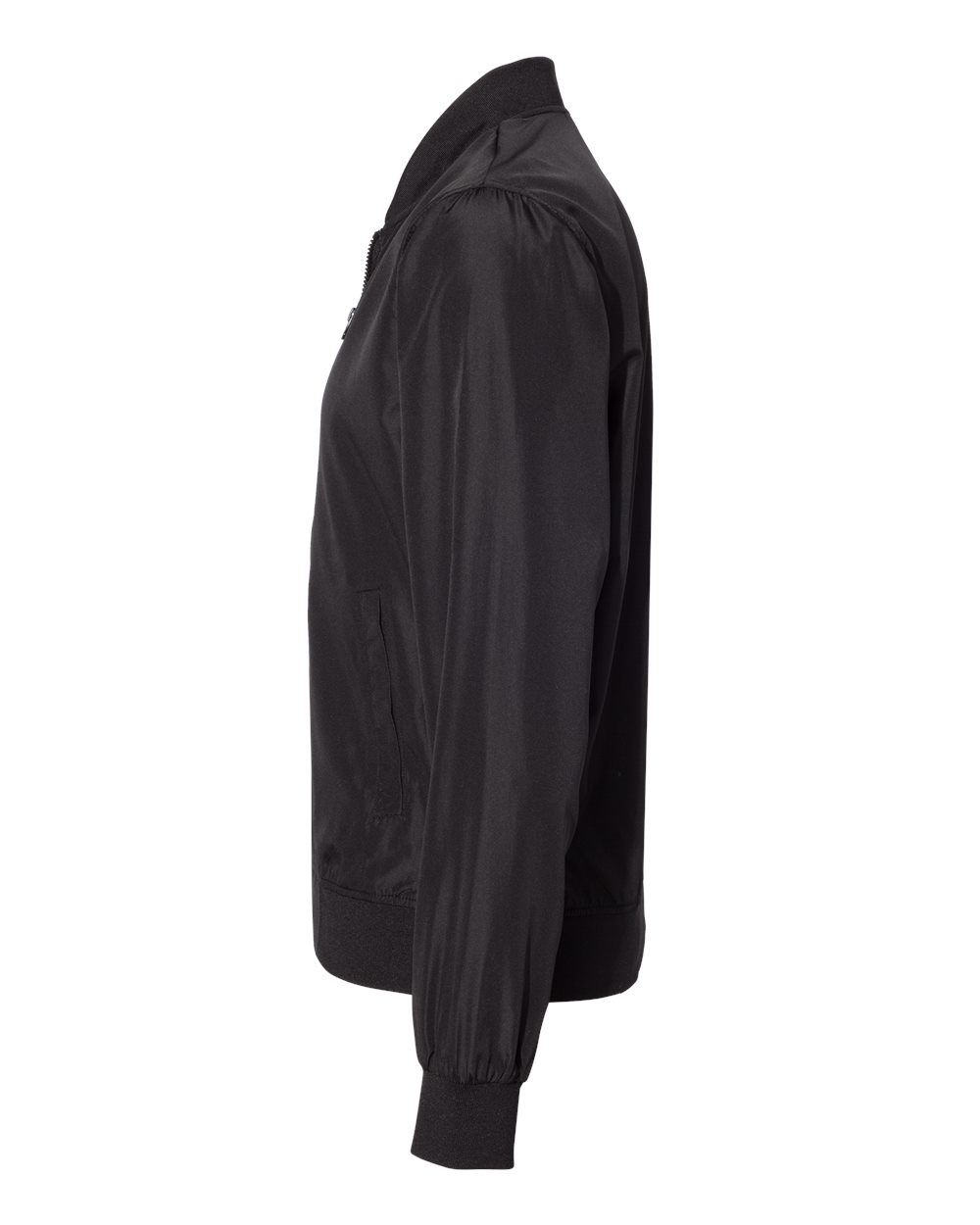 Left View of Black Lightweight Bomber Jacket - EXP52BMR
