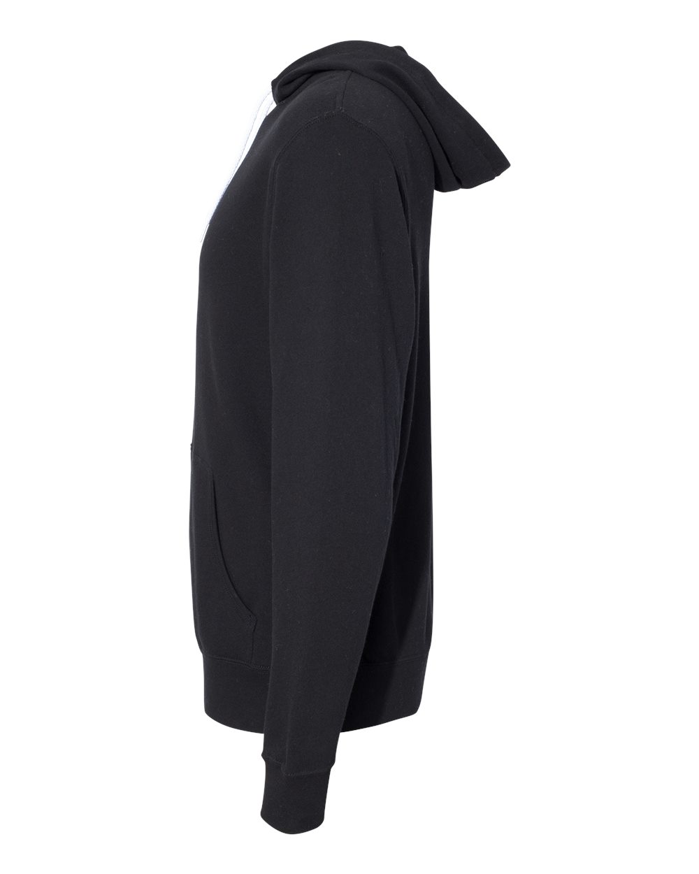 Left View of Black Lightweight Hooded Sweatshirt - AFX90UN