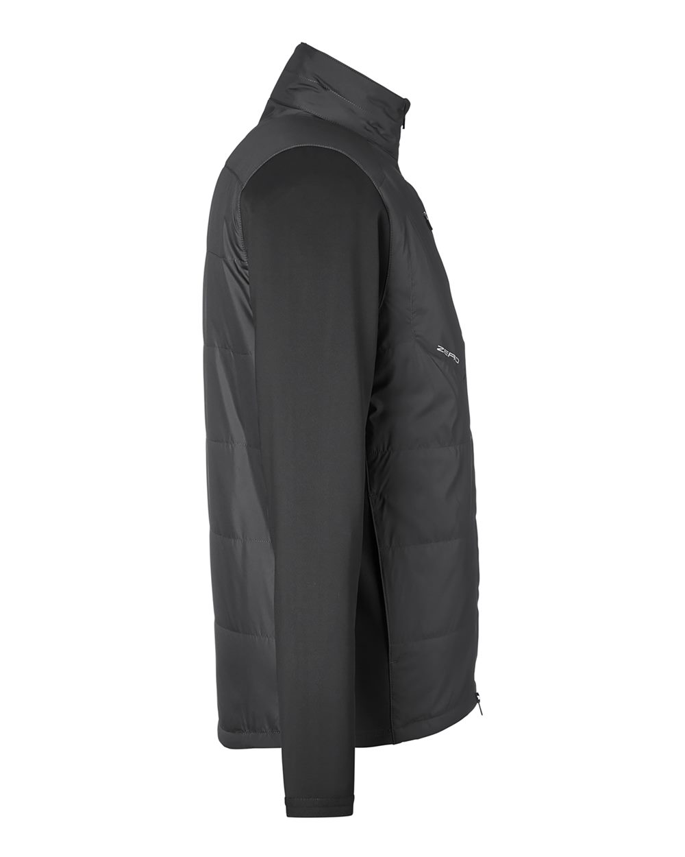 Left View of Black Lightweight Hybrid Jacket - W1018