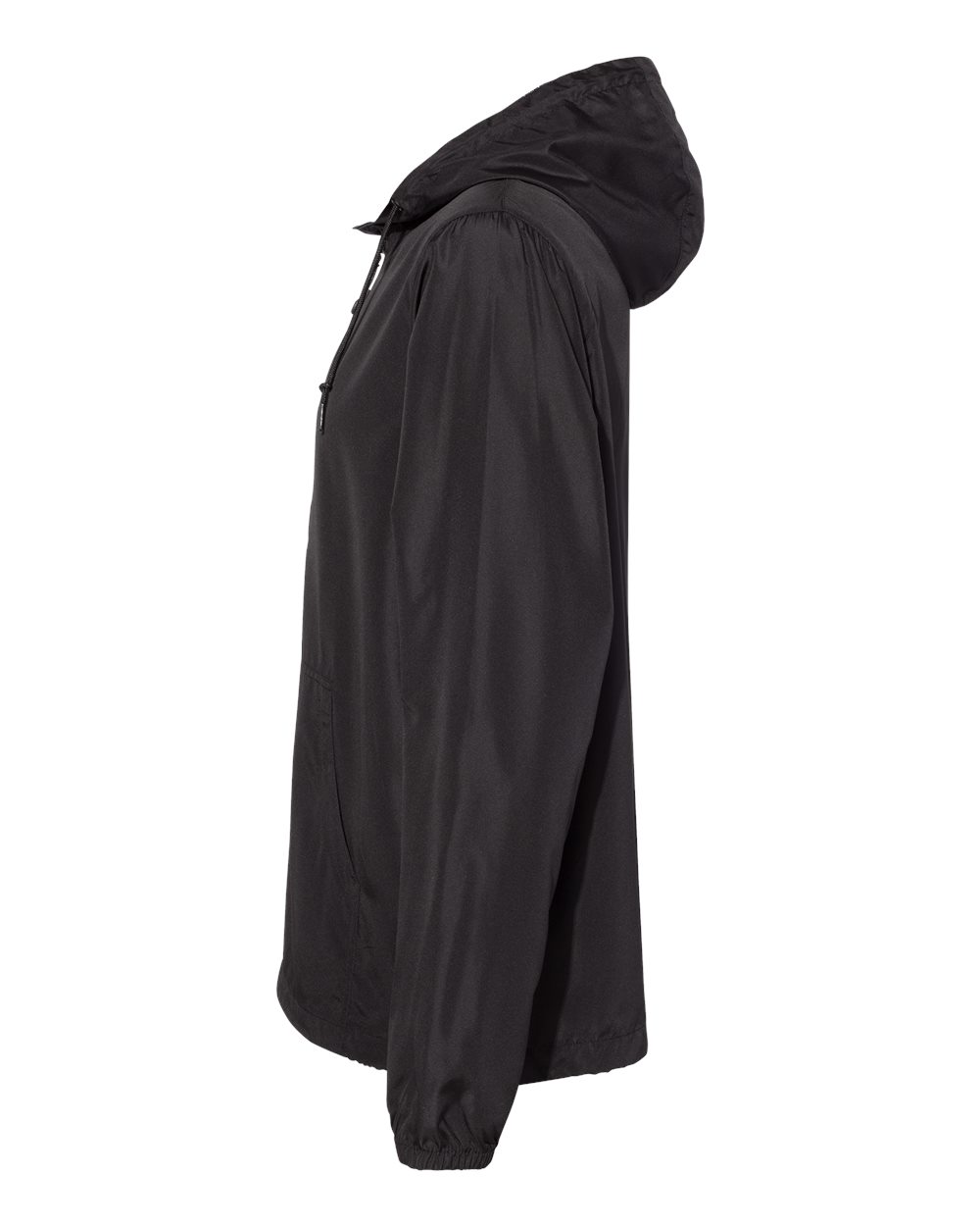 Left View of Black Lightweight Quarter-Zip Windbreaker Pullover Jacket - EXP54LWP