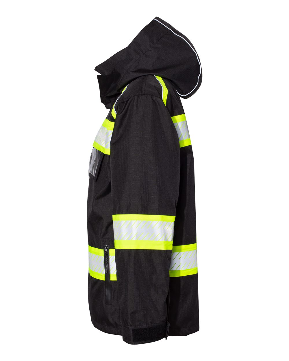 Left View of Black/ Lime EV Series® Enhanced Visibility Premium Jacket - B300-303