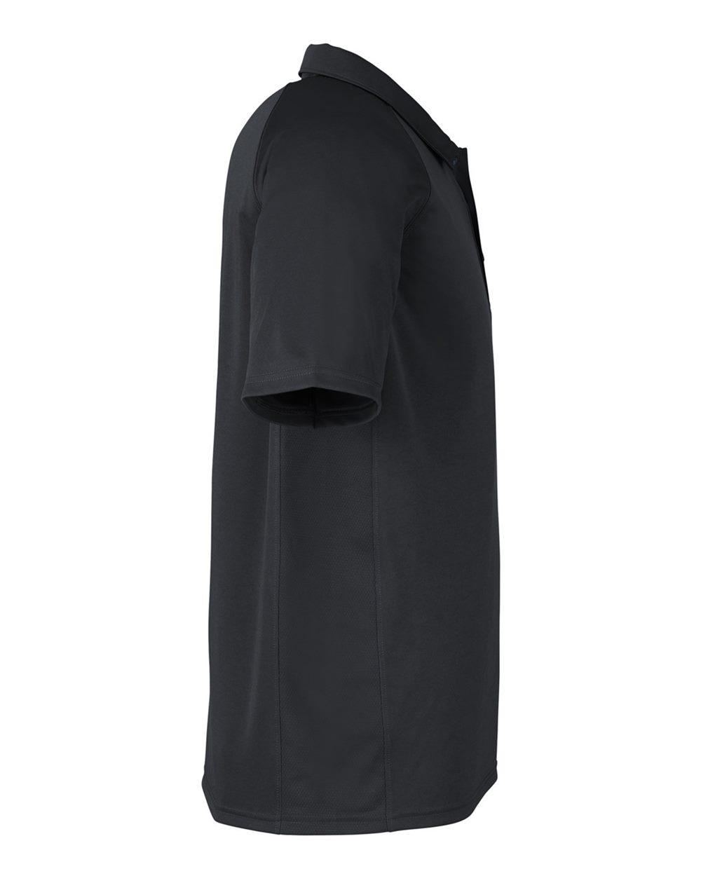 Left View of Black LoPro Solid Performance Polo - H12L005