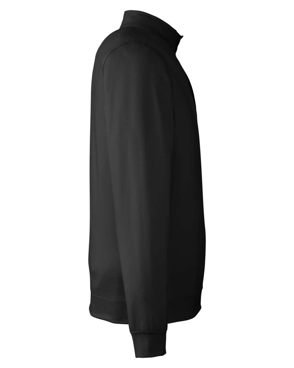 Left View of Black McKinnon Quarter-Zip Pullover - SWM500