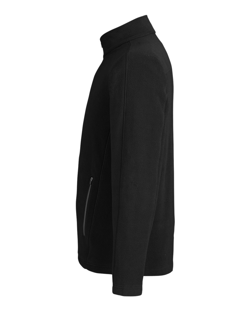 Left View of Black Men's CrownLux Performance® Fleece Full-Zip Jacket - DG730