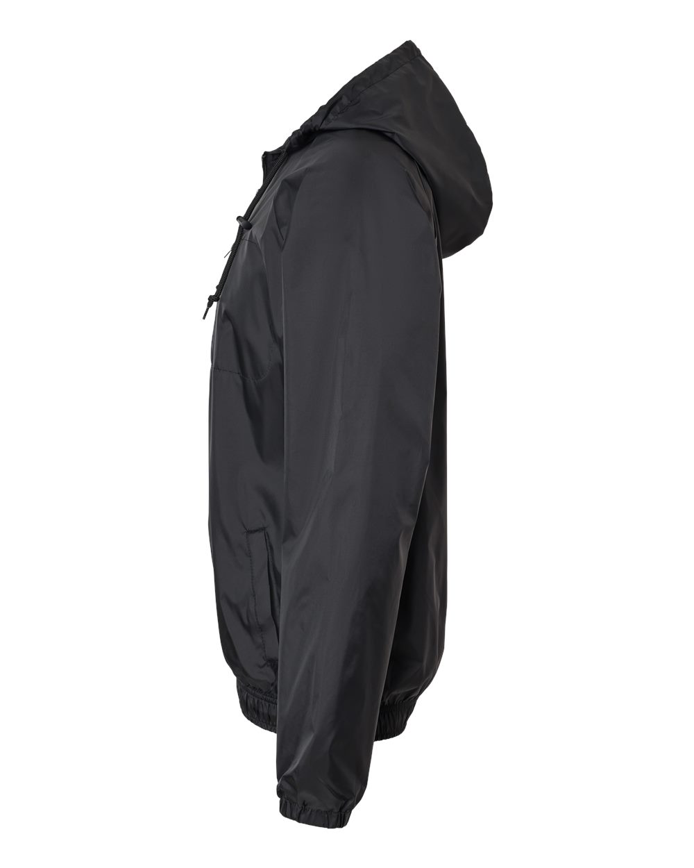 Left View of Black Mentor Hooded Coach's Jacket - 9728