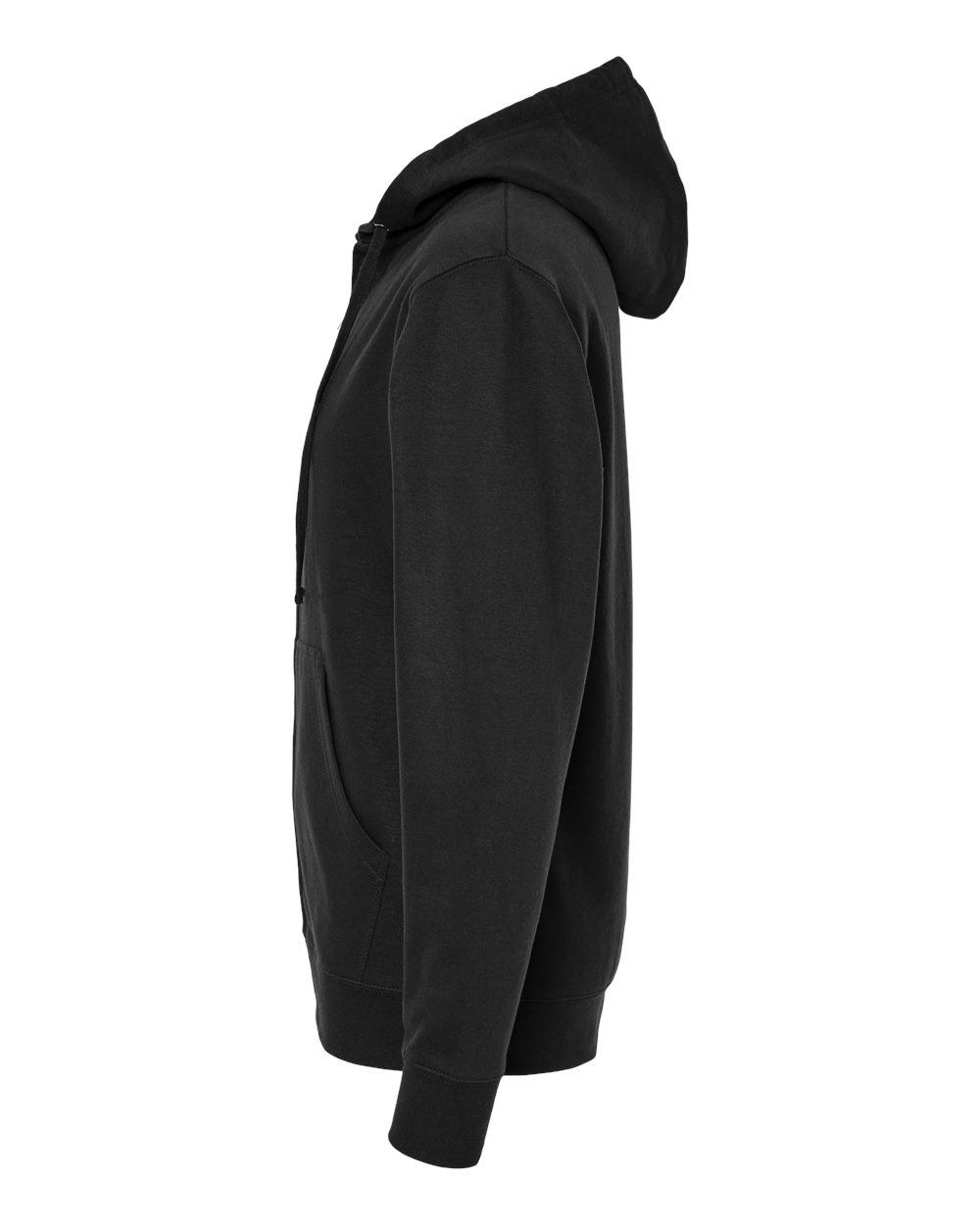 Left View of Black Midweight Full-Zip Hooded Sweatshirt - SS4500Z
