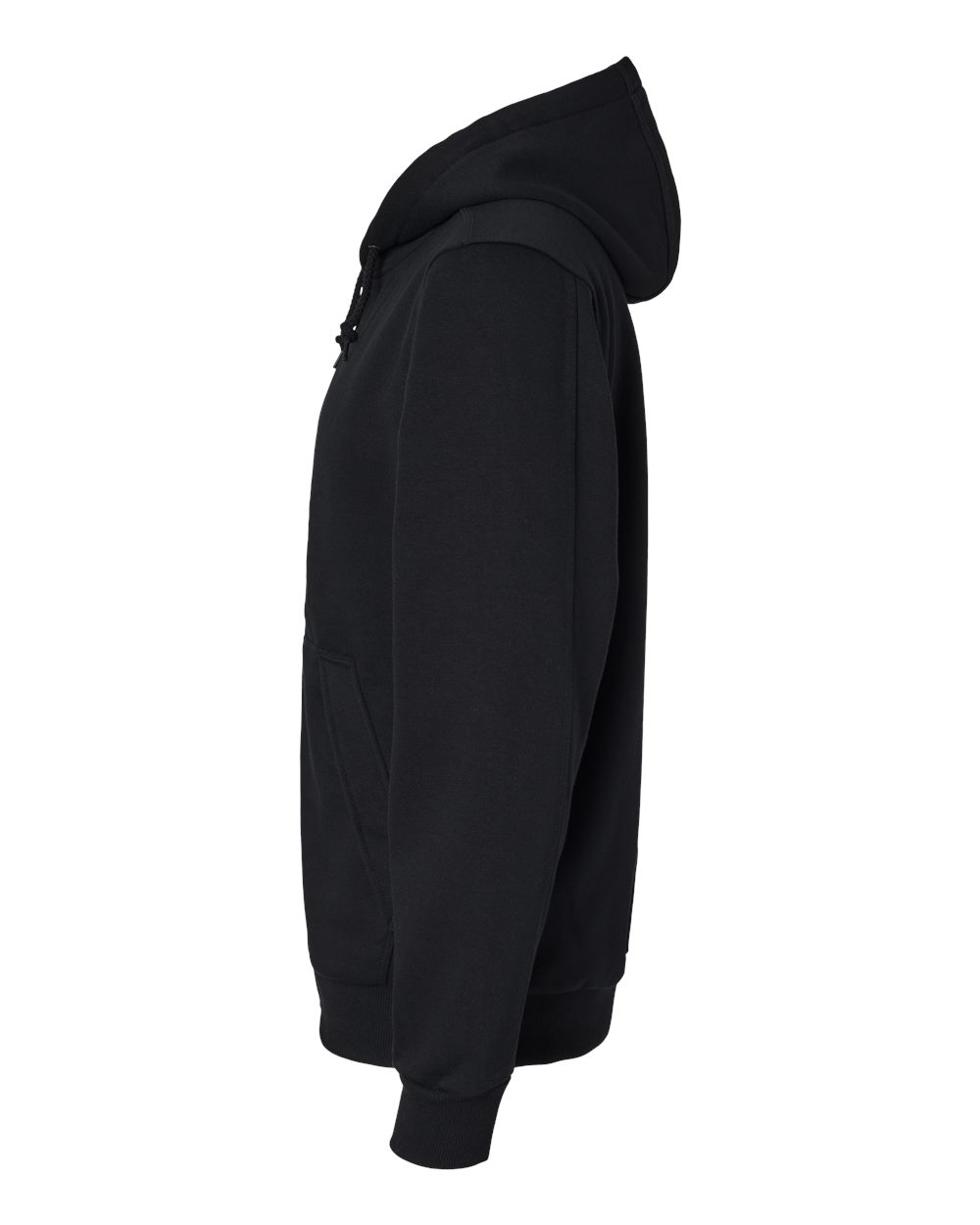 Left View of Black Mission Full-Zip Hooded Jacket - 7348