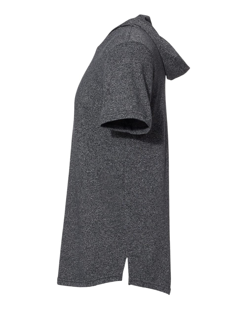 Left View of Black Mock Twist Hoodie T-Shirt - 2022