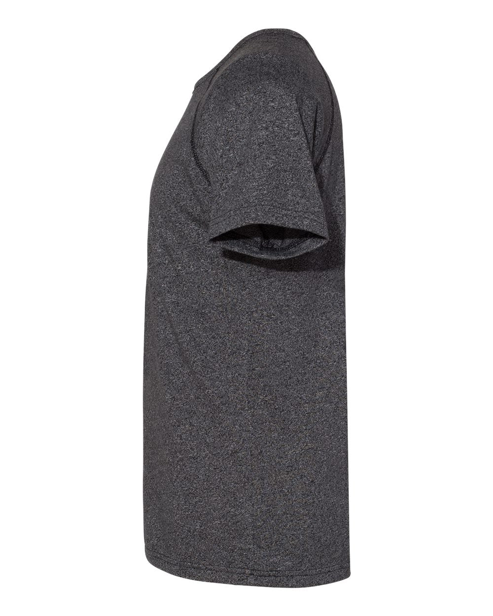 Left View of Black Mock Twist Raglan T-Shirt - 2050