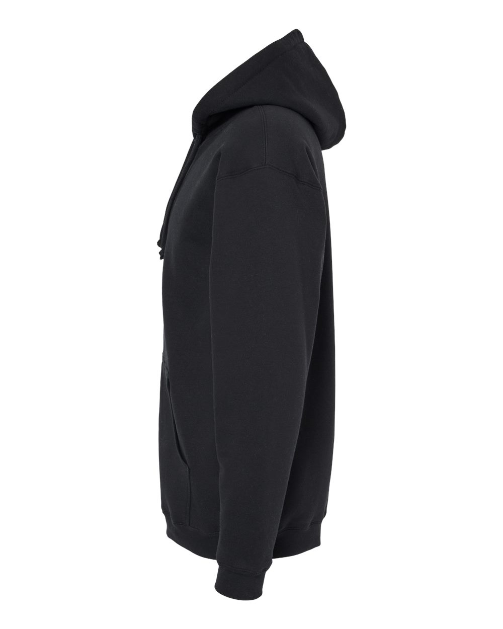 Left View of Black/ Natural Sherpa-Lined Full-Zip Hooded Sweatshirt - EXP40SHZ