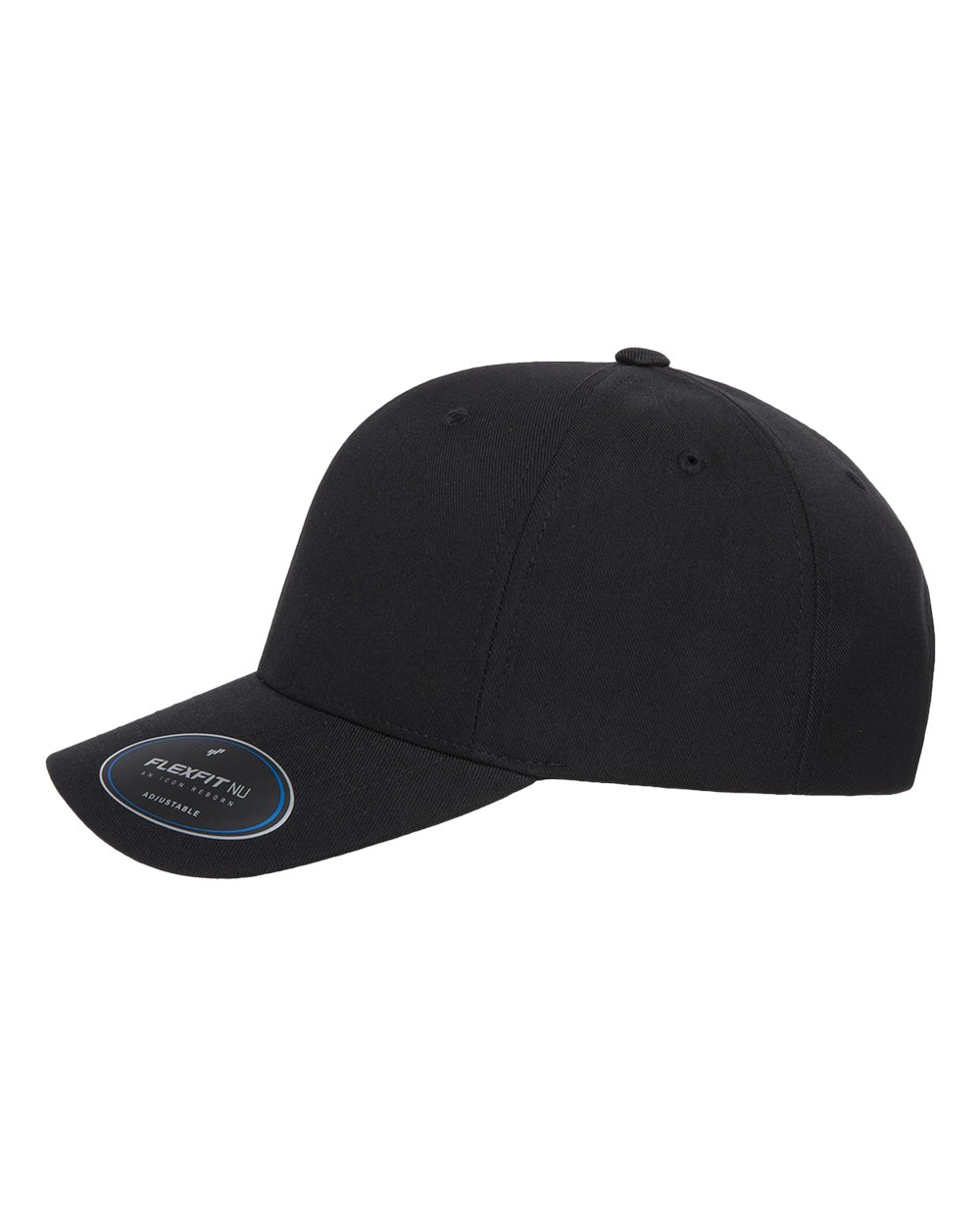 Left View of Black NU® Adjustable Cap - 6110NU