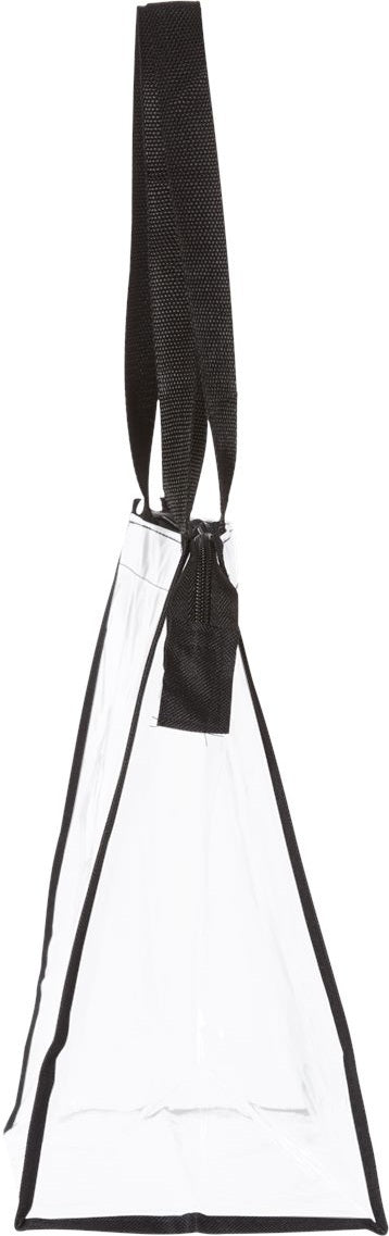 Left View of Black OAD Clear Zippered Tote with Full Gusset - OAD5006
