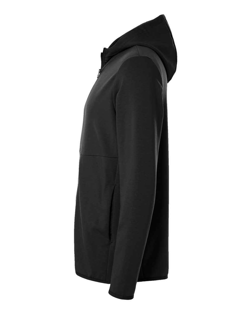 Left View of Black Perform Full-Zip Hooded Sweatshirt - EXP30PZ