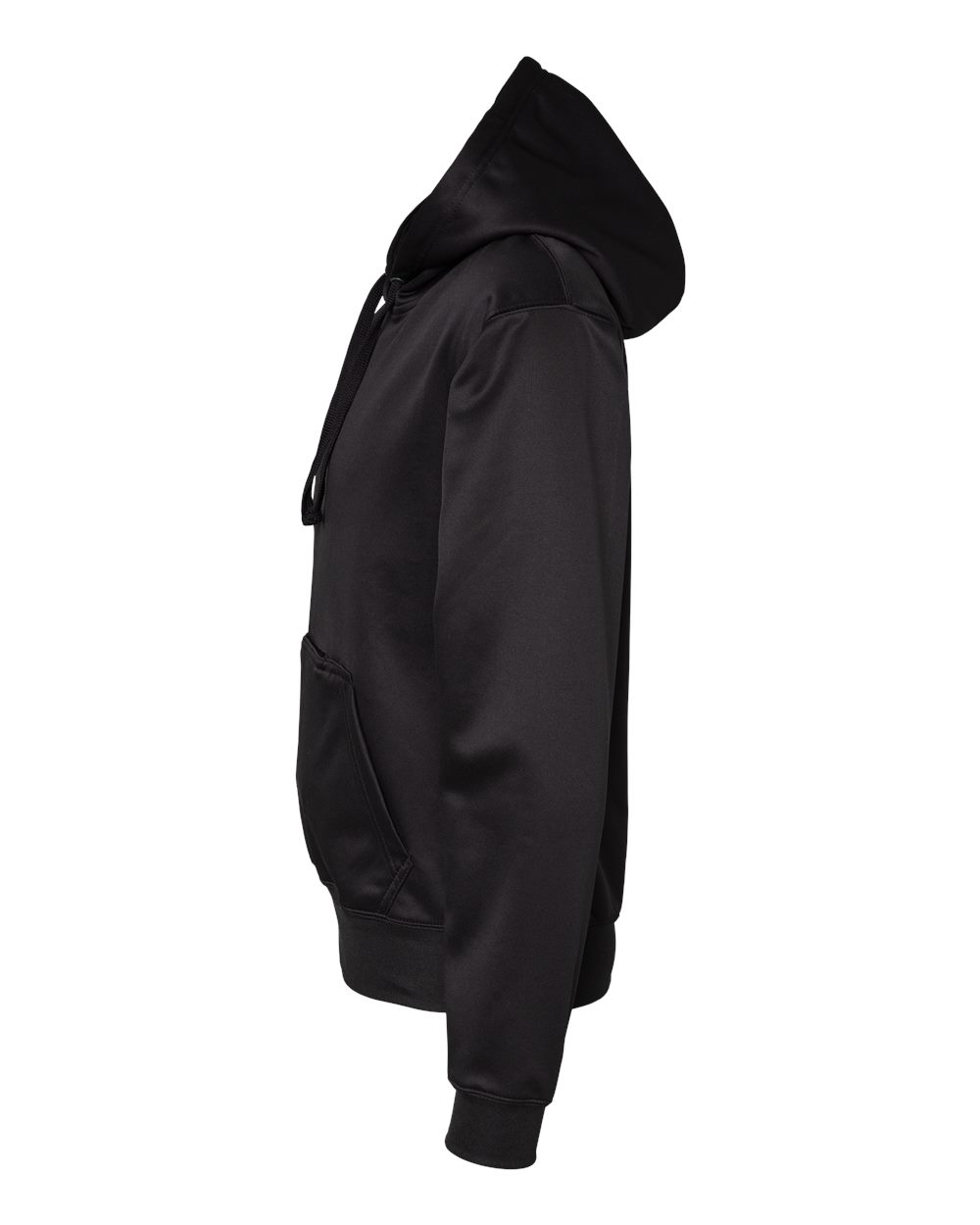 Left View of Black Polyester Tailgate Hooded Sweatshirt - 8615