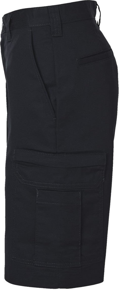 Left View of Black Premium 11" Industrial Cargo Shorts - Extended Sizes - LR42EXT
