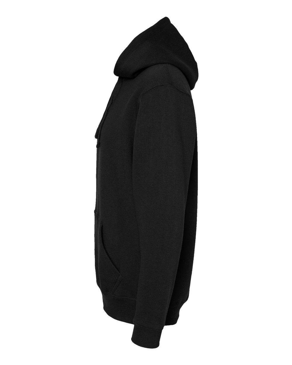 Left View of Black Premium Hooded Sweatshirt - 8824