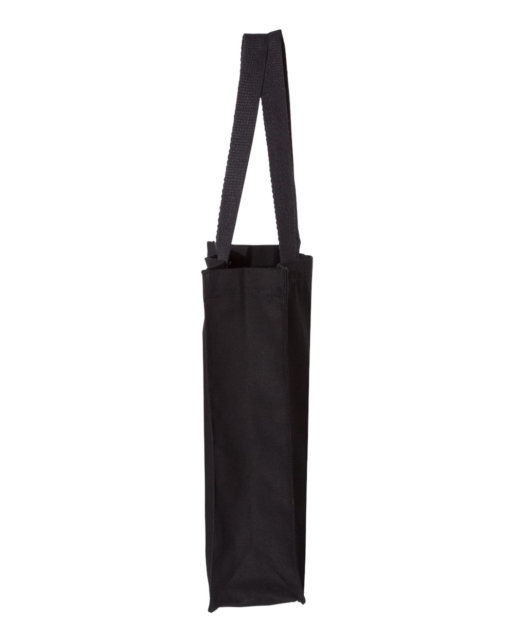 Left View of Black Promotional Shopper Tote - OAD100