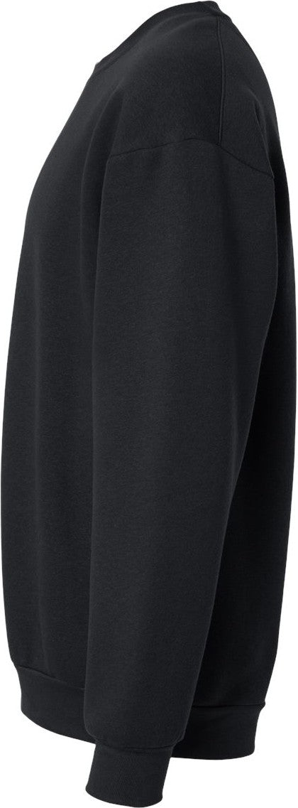 Left View of Black ReFlex Fleece Crewneck Sweatshirt - RF496