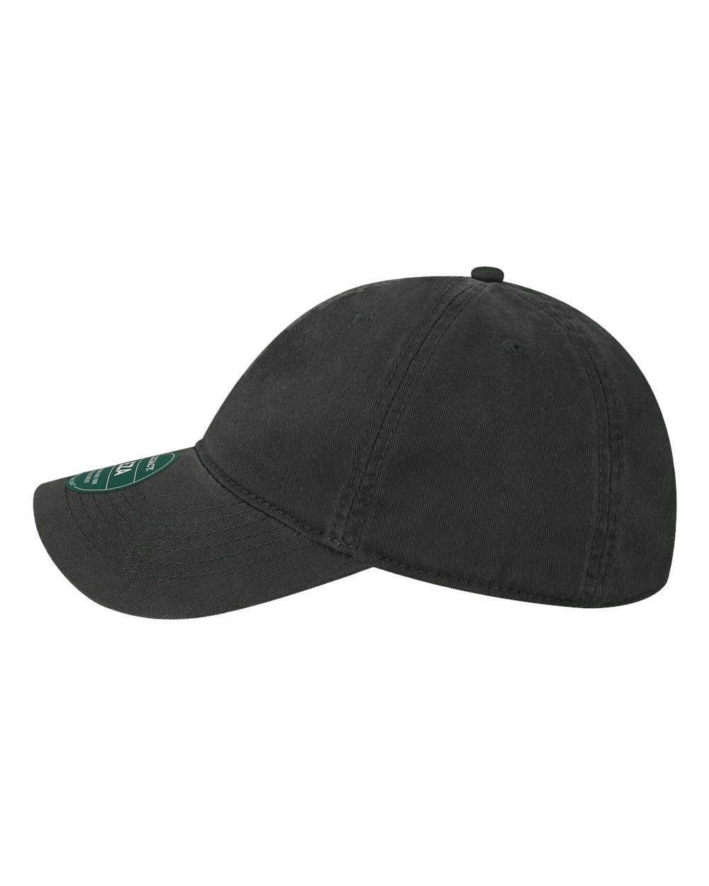Left View of Black Relaxed Twill Dad Hat - EZA