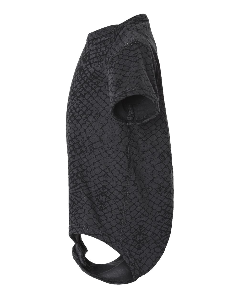 Left View of Black Reptile Infant Fine Jersey Bodysuit - 4424