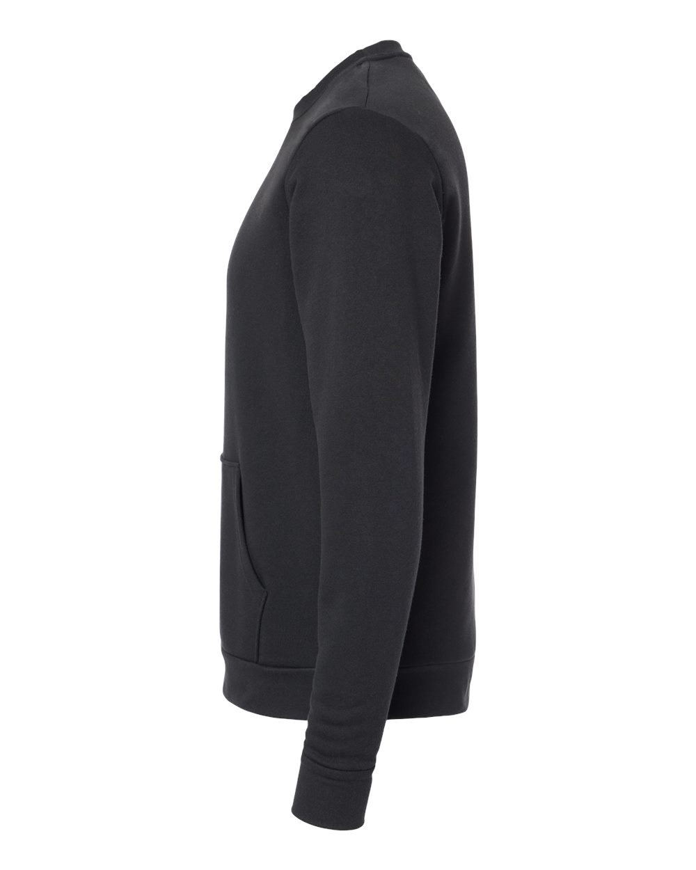 Left View of Black Santa Barbara Pocket Crewneck Sweatshirt - 9001