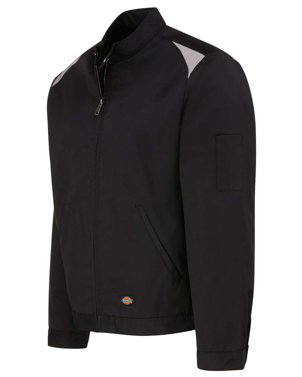 Left View of Black/ Silver Insulated Colorblocked Jacket - LJ60