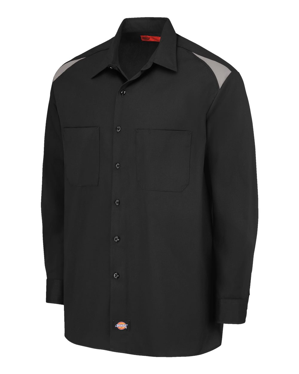 Left View of Black/ Smoke Long Sleeve Performance Team Shirt - Tall Sizes - 6605T