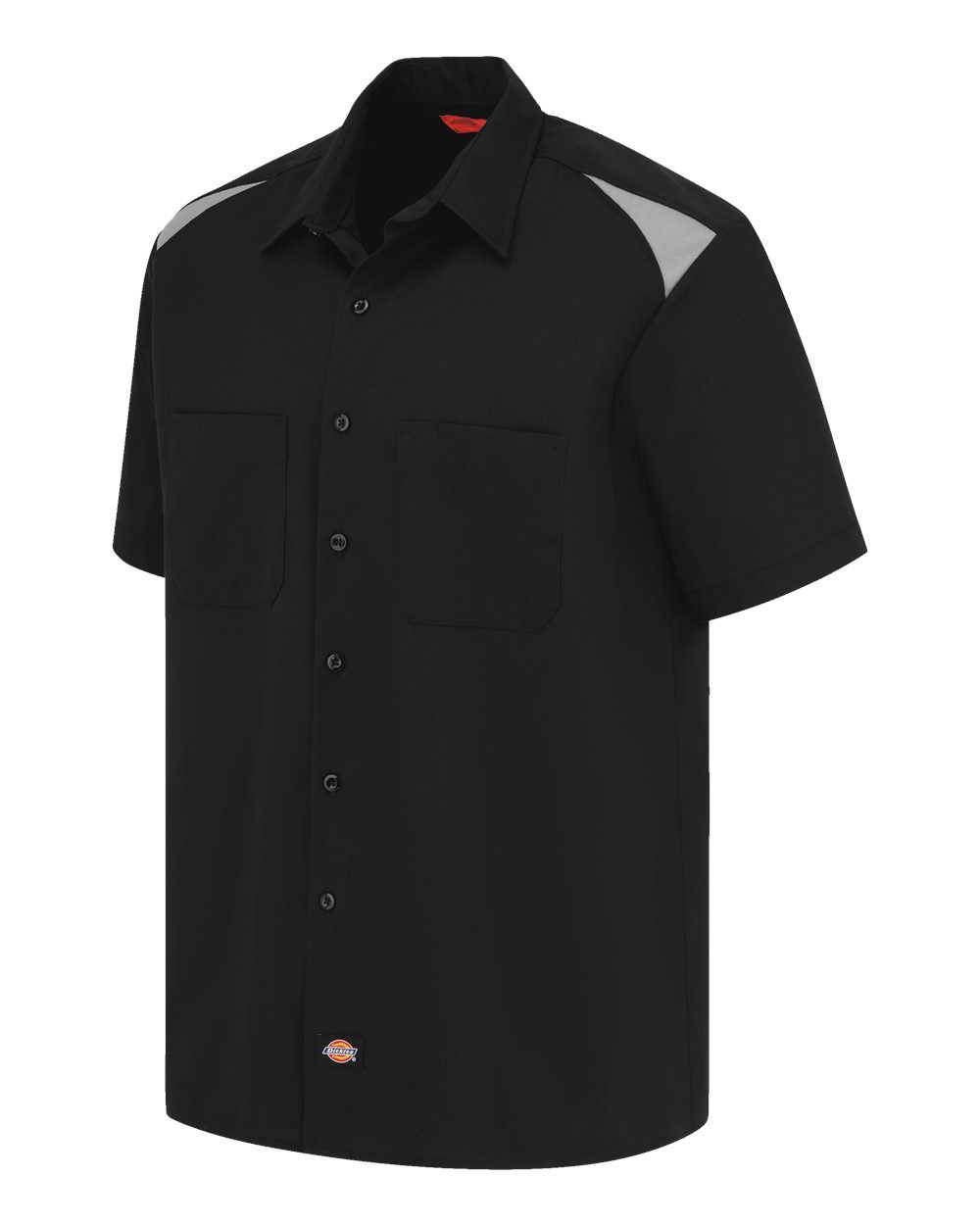 Left View of Black/ Smoke Short Sleeve Performance Team Shirt - Tall Sizes - 05T