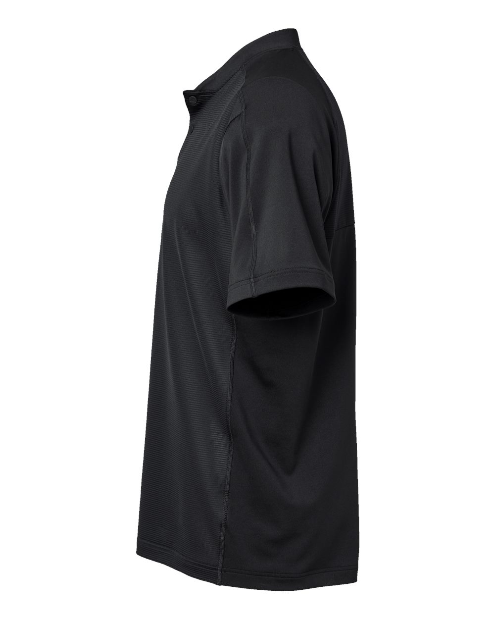 Left View of Black Sport Collar Polo - A584