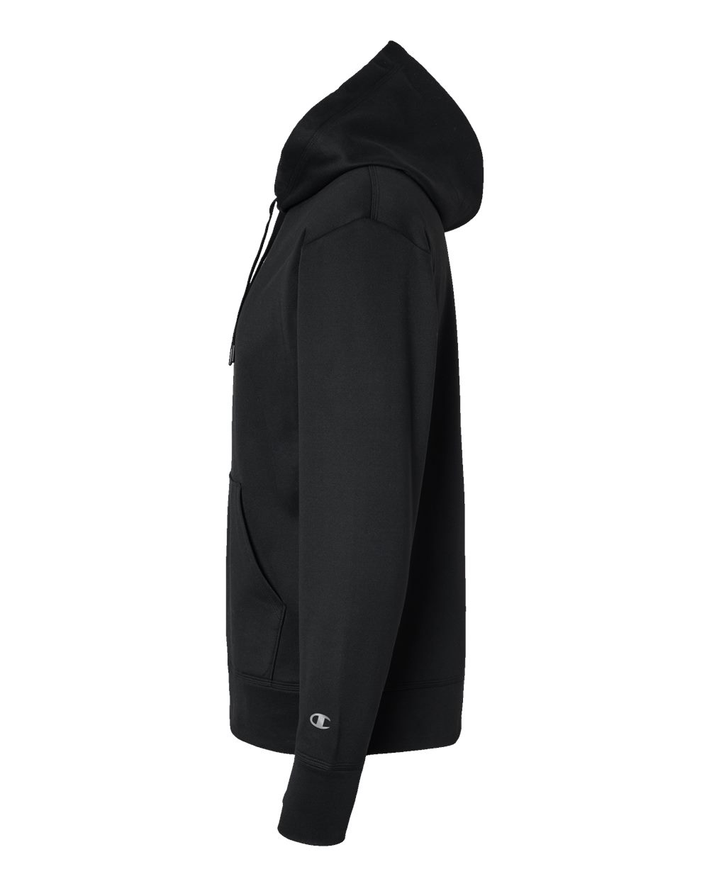 Left View of Black Sport Hooded Sweatshirt - CHP180