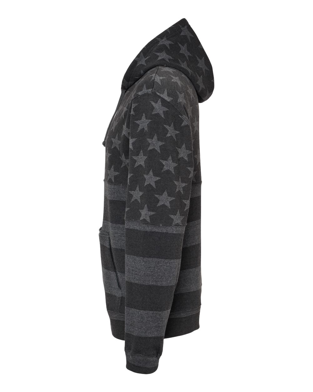 Left View of Black Stars & Stripes Tailgate Hooded Sweatshirt - 8815