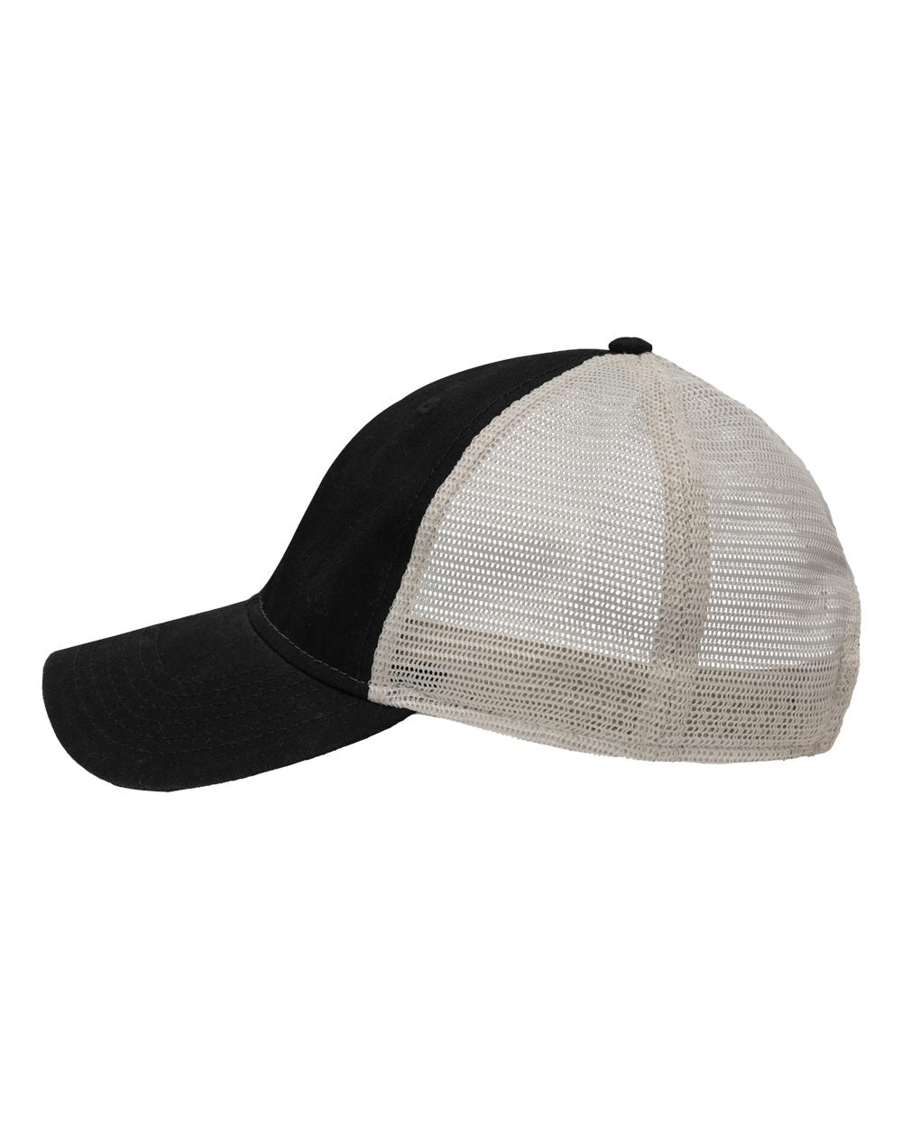 Left View of Black/ Stone Mesh Dad Hat Fit - SP1750