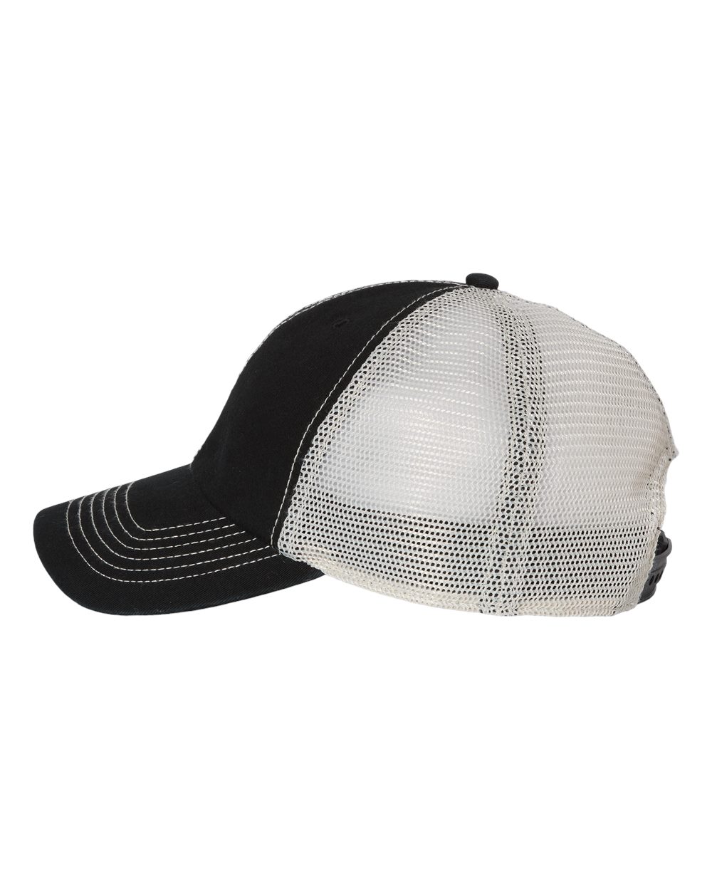 Left View of Black/ Stone Trawler Cap - 4710